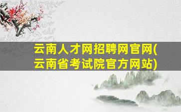 云南人才网招聘网官网(云南省考试院官方网站)