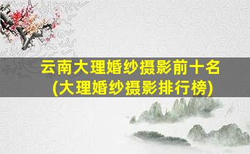 云南大理婚纱摄影前十名(大理婚纱摄影排行榜)