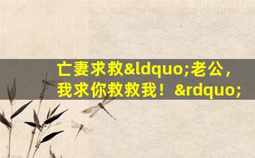 亡妻求救“老公，我求你救救我！”
