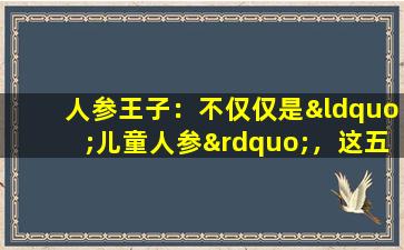 人参王子：不仅仅是“儿童人参”，这五种类型的成年人更需要它！