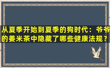 从夏季开始到夏季的狗时代：爷爷的姜米茶中隐藏了哪些健康法规？