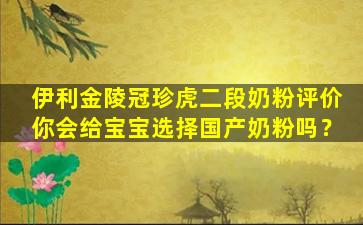 伊利金陵冠珍虎二段奶粉评价你会给宝宝选择国产奶粉吗？