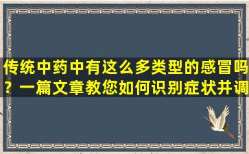 传统中药中有这么多类型的感冒吗？一篇文章教您如何识别症状并调节症状