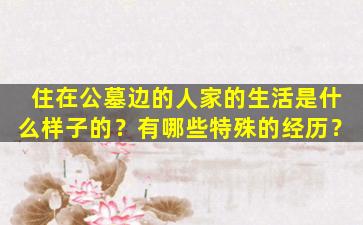 住在公墓边的人家的生活是什么样子的？有哪些特殊的经历？