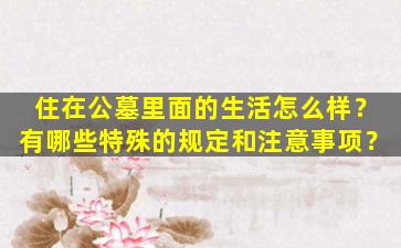住在公墓里面的生活怎么样？有哪些特殊的规定和注意事项？
