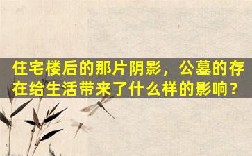住宅楼后的那片阴影，公墓的存在给生活带来了什么样的影响？