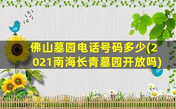 佛山墓园电话号码多少(2021南海长青墓园开放吗)