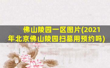 佛山陵园一区图片(2021年北京佛山陵园扫墓用预约吗)