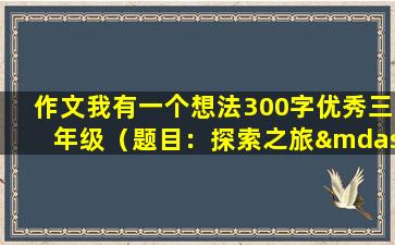 作文我有一个想法300字优秀三年级（题目：探索之旅——我和电影的奇幻之旅）