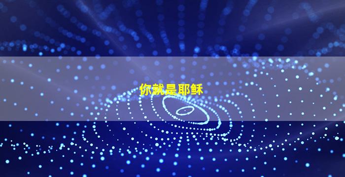 你就是耶稣