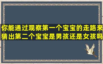 你能通过观察第一个宝宝的走路来猜出第二个宝宝是男孩还是女孩吗？网友：这个说法靠谱吗？