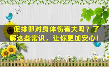 促排卵对身体伤害大吗？了解这些常识，让你更加安心！