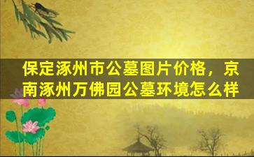 保定涿州市公墓图片价格，京南涿州万佛园公墓环境怎么样