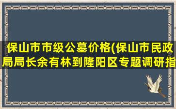 保山市市级公墓价格(保山市民政局局长余有林到隆阳区专题调研指导公益性公墓建设工作)