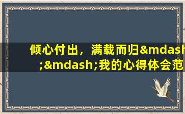 倾心付出，满载而归——我的心得体会范文