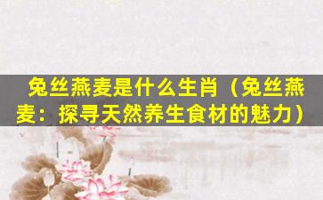 兔丝燕麦是什么生肖（兔丝燕麦：探寻天然养生食材的魅力）