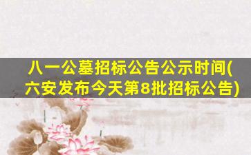 八一公墓招标公告公示时间(六安发布今天第8批招标公告)
