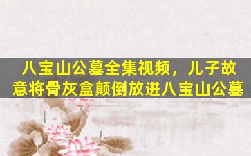 八宝山公墓全集视频，儿子故意将骨灰盒颠倒放进八宝山公墓