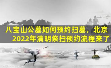 八宝山公墓如何预约扫墓，北京2022年清明祭扫预约流程来了