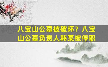 八宝山公墓被破坏？八宝山公墓负责人韩某被停职