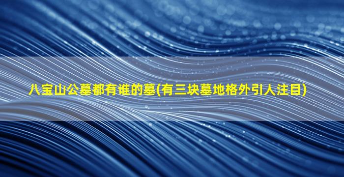 八宝山公墓都有谁的墓(有三块墓地格外引人注目)