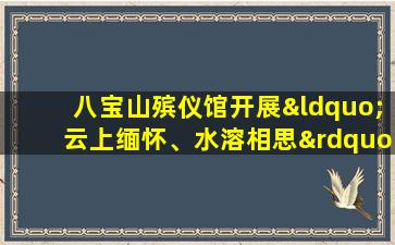 八宝山殡仪馆开展“云上缅怀、水溶相思”代祭活动