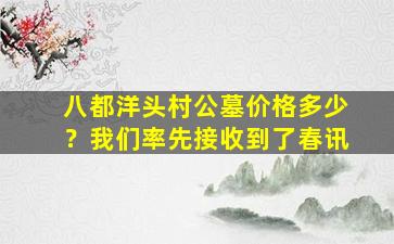 八都洋头村公墓价格多少？我们率先接收到了春讯