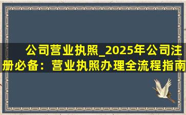 公司营业执照_2025年公司注册必备：营业执照办理全流程指南