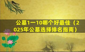 公墓1一10哪个好最佳（2025年公墓选择排名指南）
