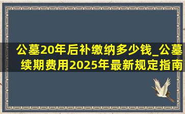 公墓20年后补缴纳多少钱_公墓续期费用2025年最新规定指南