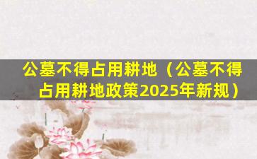 公墓不得占用耕地（公墓不得占用耕地政策2025年新规）
