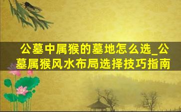 公墓中属猴的墓地怎么选_公墓属猴风水布局选择技巧指南