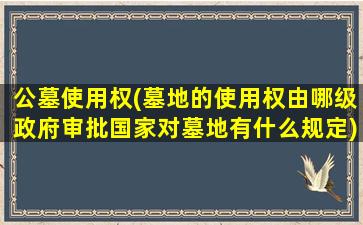 公墓使用权(墓地的使用权由哪级政府审批国家对墓地有什么规定)