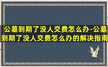 公墓到期了没人交费怎么办-公墓到期了没人交费怎么办的解决指南