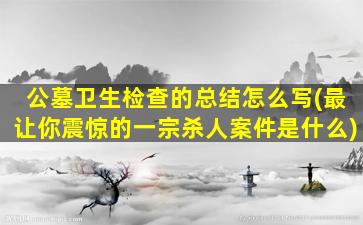 公墓卫生检查的总结怎么写(最让你震惊的一宗杀人案件是什么)