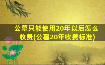 公墓只能使用20年以后怎么收费(公墓20年收费标准)