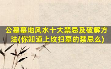 公墓墓地风水十大禁忌及破解方法(你知道上坟扫墓的禁忌么)