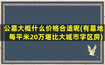 公墓大概什么价格合适呢(有墓地每平米20万堪比大城市学区房)