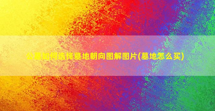 公墓如何选择墓地朝向图解图片(墓地怎么买)