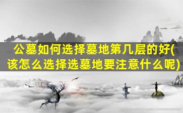 公墓如何选择墓地第几层的好(该怎么选择选墓地要注意什么呢)