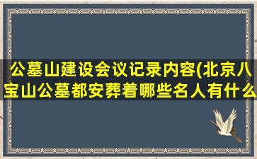 公墓山建设会议记录内容(北京八宝山公墓都安葬着哪些名人有什么故事)