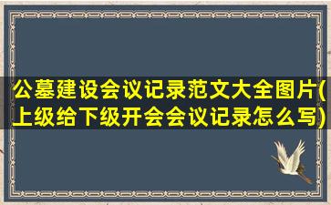 公墓建设会议记录范文大全图片(上级给下级开会会议记录怎么写)