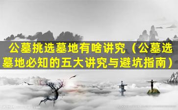 公墓挑选墓地有啥讲究（公墓选墓地必知的五大讲究与避坑指南）
