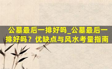 公墓最后一排好吗_公墓最后一排好吗？优缺点与风水考量指南