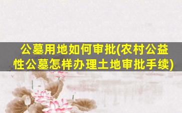 公墓用地如何审批(农村公益性公墓怎样办理土地审批手续)
