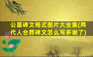 公墓碑文格式图片大全集(两代人合葬碑文怎么写多谢了)