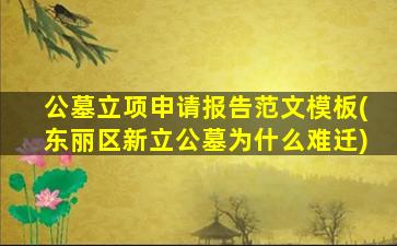 公墓立项申请报告范文模板(东丽区新立公墓为什么难迁)