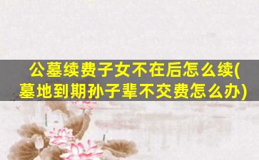 公墓续费子女不在后怎么续(墓地到期孙子辈不交费怎么办)