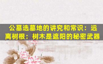 公墓选墓地的讲究和常识：远离树根：树木是遮阳的秘密武器