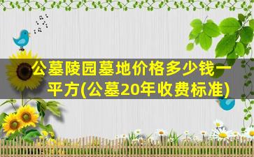 公墓陵园墓地价格多少钱一平方(公墓20年收费标准)